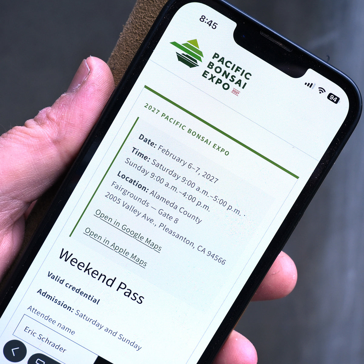 2027 Pacific Bonsai Expo Weekend Pass